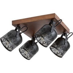 Rabalux Rotem lampa podsufitowa 4x40W czarny mat/drewno 3299