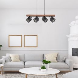 Rabalux Rotem lampa wisząca 4x40W czarny mat/drewno 3300