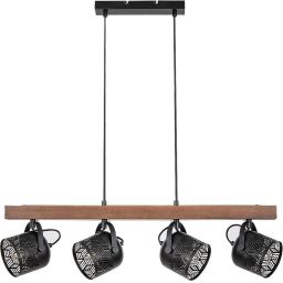 Rabalux Rotem lampa wisząca 4x40W czarny mat/drewno 3300