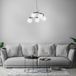 Rabalux Aslan lampa wisząca 5x5 W biała-czarna 3470