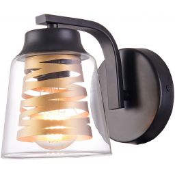 Rabalux Zenaida kinkiet 1x60W czarny mat/złoty 3542