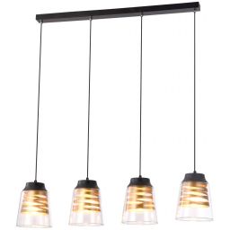 Rabalux Zenaida lampa wisząca 4x60W czarny mat/złoty 3544