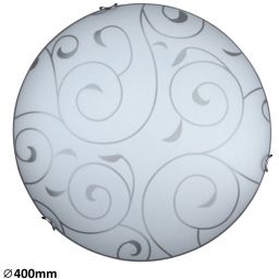 Rabalux Harmony plafon 2x60 W biały-chrom-wzór 3853