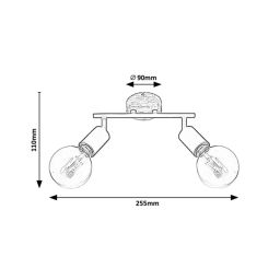 Rabalux Pablo lampa podsufitowa 2x40 W czarna 3977