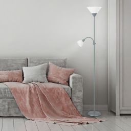 Rabalux Action lampa stojąca 1x100W/1x25W biała/srebrna 4028