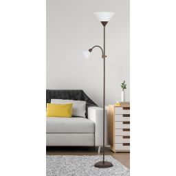 Rabalux Action lampa stojąca 100W/25W brązowa/biała 4188