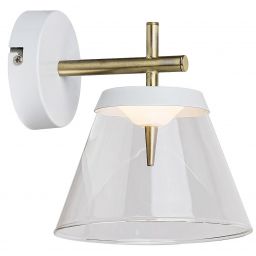 Rabalux Aviana kinkiet 1x6W LED biały/mosiądz/przezroczysty 5029
