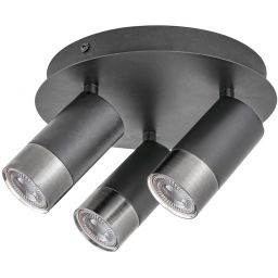 Rabalux Zircon lampa podsufitowa 3x5W czarny mat/srebrny 5071