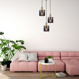 Rabalux Donati lampa wisząca 3x40 W przydymiona-złota 5223