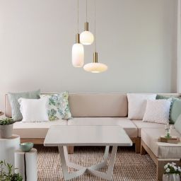 Rabalux Sinopia lampa wisząca 3x60 W złota-opal 5225