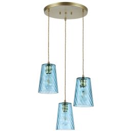 Rabalux Azurine lampa wisząca 3x40W złoty/niebieski 5227