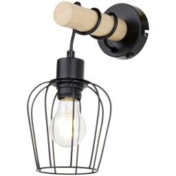 Rabalux Fabian kinkiet 1x40W czarny/drewno 5244