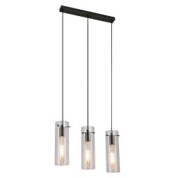 Rabalux Acantha lampa wisząca 3x60 W czarna-przezroczysta 5259