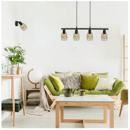 Rabalux Indiana kinkiet 1x25W czarny mat/naturalny 5281