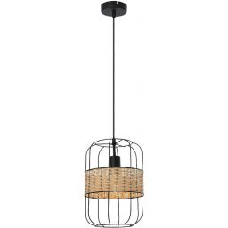 Rabalux Indiana lampa wisząca 1x40W czarny mat/naturalny 5283