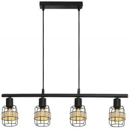 Rabalux Indiana lampa wisząca 4x25W czarny mat/naturalny 5284