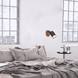 Rabalux Edmund kinkiet 1x25W czarny/dąb 5295