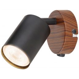 Rabalux Edmund kinkiet 1x25W czarny/dąb 5295