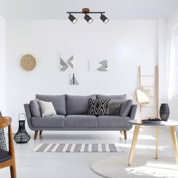 Rabalux Edmund lampa podsufitowa 3x25W czarny/dąb 5297