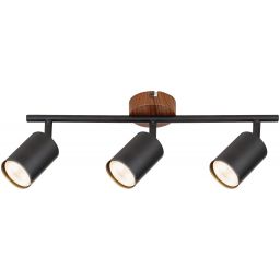 Rabalux Edmund lampa podsufitowa 3x25W czarny/dąb 5297