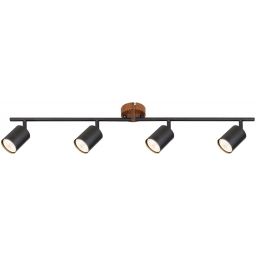 Rabalux Edmund lampa podsufitowa 4x25W czarny/dąb 5298