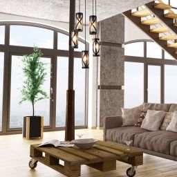 Rabalux Oberon lampa wisząca 5x40W brązowy/bursztynowy 5340