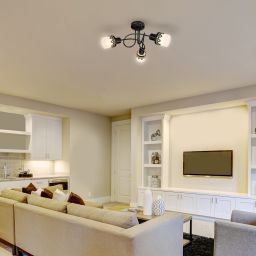 Rabalux Lacey lampa podsufitowa 3x40W czarna/biała 5343