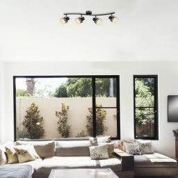 Rabalux Lacey lampa podsufitowa 4x40W czarny/biały 5344