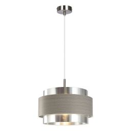 Rabalux Basil lampa wisząca 1x40W chrom/szary dąb 5383