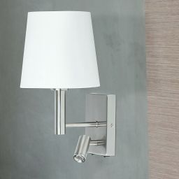 Rabalux Harvey kinkiet 1x3W/1x40W chrom/satyna/biały 6539