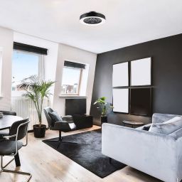 Rabalux Adonias plafon 1x35W LED z wentylatorem biały/czarny 5419