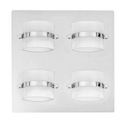 Rabalux Tony lampa podsufitowa 4x5W LED chrom/szkło opalizowane 5492