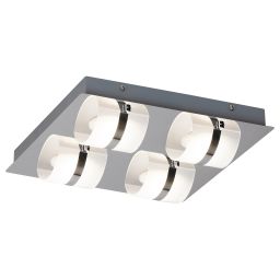 Rabalux Tony lampa podsufitowa 4x5W LED chrom/szkło opalizowane 5492