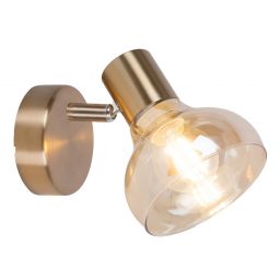 Rabalux Holly kinkiet 1x40W mosiądz/bursztynowy 5546