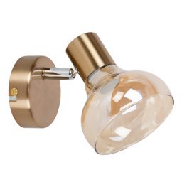 Rabalux Holly kinkiet 1x40W mosiądz/bursztynowy 5546