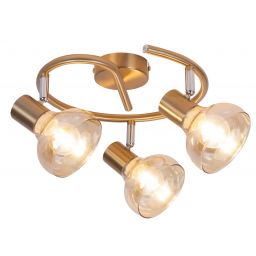 Rabalux Holly lampa podsufitowa 3x40W mosiądz/bursztynowy 5549