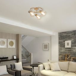 Rabalux Holly lampa podsufitowa 3x40W mosiądz/bursztynowy 5549