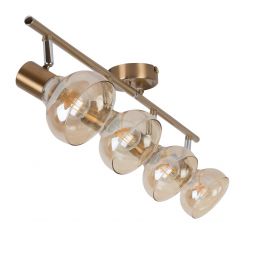 Rabalux Holly lampa podsufitowa 4x40W mosiądz/bursztynowy 5550