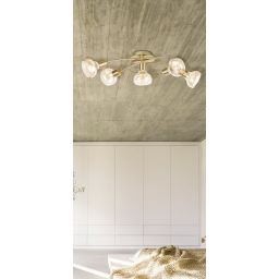 Rabalux Holly lampa podsufitowa 5x40W mosiądz/bursztynowy 5552