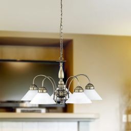 Rabalux Marian lampa wisząca 5x60W mosiądz/biała 2705