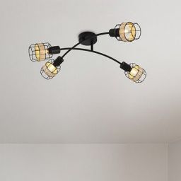 Rabalux Indiana lampa podsufitowa 4x25W czarny mat/naturalny 5282