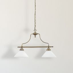 Rabalux Marian lampa wisząca 2x60W mosiądz/biała 2707