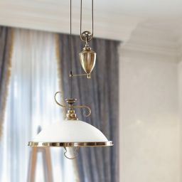 Rabalux Elisett lampa wisząca 1x60W mosiądz/biała 2756