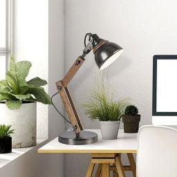 Rabalux Aksel lampa biurkowa 1x15W antracyt/buk 4199