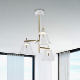 Rabalux Aviana lampa podsufitowa 3x6W LED biała/mosiądz/przezroczysta 5031