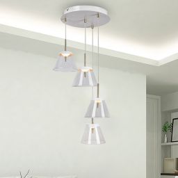 Rabalux Aviana lampa wisząca 4x6W LED biała/mosiądz/przezroczysta 5032