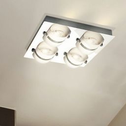 Rabalux Tony lampa podsufitowa 4x5W LED chrom/szkło opalizowane 5492