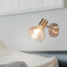 Rabalux Holly kinkiet 1x40W mosiądz/bursztynowy 5546