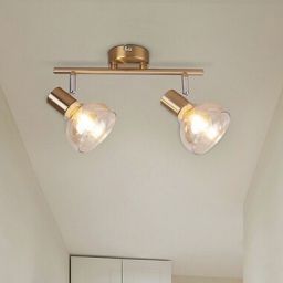 Rabalux Holly lampa podsufitowa 2x40W mosiądz/bursztynowy 5547