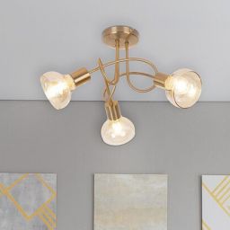 Rabalux Holly lampa podsufitowa 3x40W mosiądz/bursztynowy 5548